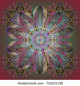 Vector snowflake icon. Flat design. Snowflake icon, isolated. Vector winter snowflakes on colorful background. Vector illustration.