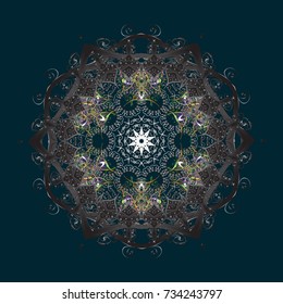 Vector snowflake icon. Vector illustration. Snowflake icon, isolated. Flat design. Vector winter snowflakes on colorful background.
