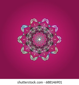 Vector snowflake icon. Snowflake icon, isolated. Flat design. Vector illustration. Vector winter snowflakes on colorful background.