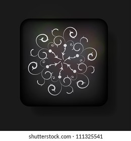 Vector snowflake icon on black background. Eps 10