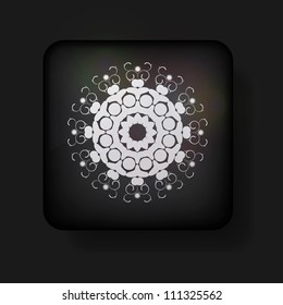 Vector snowflake icon on black background. Eps 10