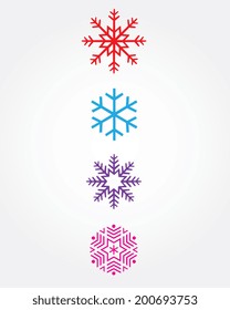 Vector Snowflake Icon Set 