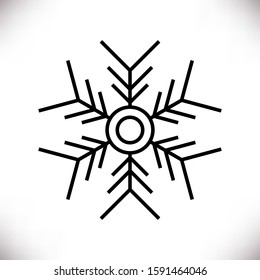 Vector snowflake icon. Simple flat black 
silhouette isolated on white background. New year and Christmas design elements. Perfect for print,banner,poster, greeting card, apps, blog decoration,website