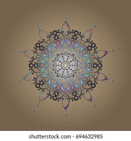 Vector snowflake icon. Vector winter snowflakes on colorful background. Flat design. Snowflake icon, isolated. Vector illustration.