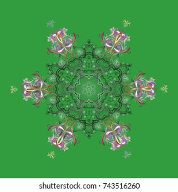 Vector snowflake icon. Vector winter snowflakes on colorful background. Snowflake icon, isolated. Vector illustration. Flat design.
