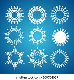 Vector snowflake icons set.