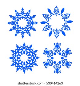 Vector snowflake icons set.