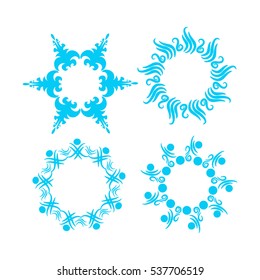 Vector snowflake icons set.