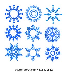 Vector snowflake icons set..

Collection of decorative isolated design elements. Symbols of winter, christmas and new year 