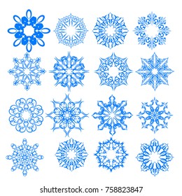 
Vector snowflake icons set.

Collection of decorative isolated design elements. Symbols of winter, christmas and new year