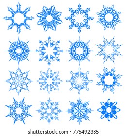 
Vector snowflake icons set.
Collection of decorative isolated design elements. Symbols of winter, christmas 

and new year