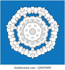 Ilustración de copo de nieve vectorial en fondo azul