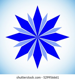 Vector. Snowflake logo, icon, design element for decoration, business. Original elegant simple element. Abstract decorative illustration in geometric style