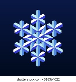 Vector snowflake logo. Original elegant simple element. Abstract decorative illustration in geometric style.