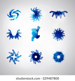 Vector Snowflake Logo Set. Vector. Abstract SPA Health beauty logo template. Abstract flower. Business abstract icon. As sign, symbol, web, label. logo. Vector illustration.