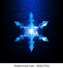 Vector snowflake. Merry Christmas and Happy New Year design.