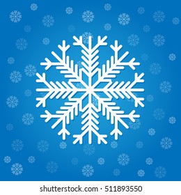 Vector snowflake on a abstract background. Snowflakes pattern. Holiday illustration.