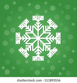 Vector snowflake on a abstract background. Snowflakes pattern. Holiday illustration.