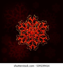 Vector snowflake on a beautiful bright background.