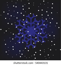 Vector snowflake on a beautiful bright background.