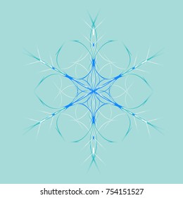 Vector snowflake on a blue background.