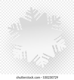 vector snowflake on transparent background, vector illustration
