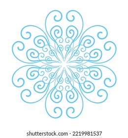 Vector copo de nieve. Elemento de diseño ornamental elegante. 