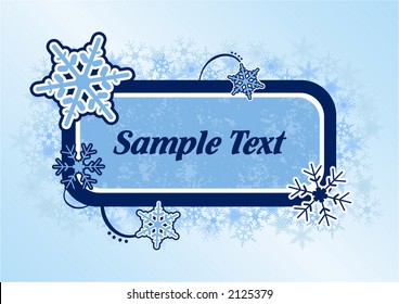 Vector snowflake panel add your own text and greeting.