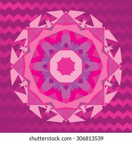 Vector snowflake poster double exposure effect