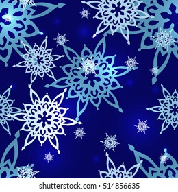 vector snowflake seamless pattern background paper christmas decoration new year