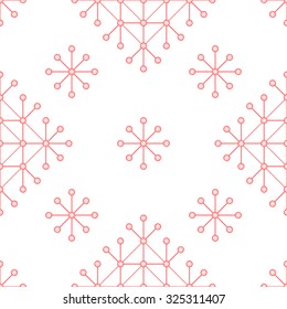 Vector snowflake seamless pattern. Christmas background.