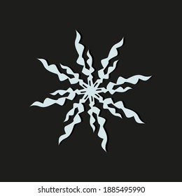 Vector snowflake silhouette on a dark background