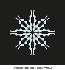 Vector snowflake silhouette on a dark background