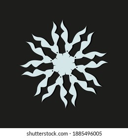 Silueta vectorial de copo de nieve sobre fondo oscuro