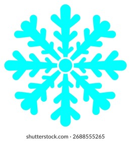 Vector snowflake single-color silhouette isolated on transparent