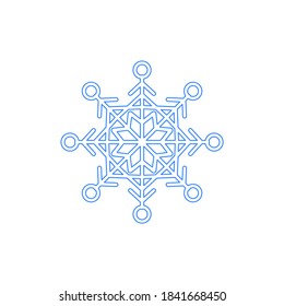 Vector of Snowflake snow flake design template icon illustration