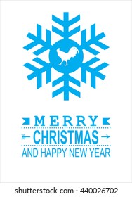 Vector snowflake tag - Christmas. Winter vintage background. Decorative illustration for print, web