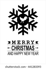 Vector snowflake tag - Christmas. Winter vintage background. Decorative illustration for print, web