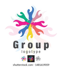 Vector Snowflake, Tree Branching, Sun, Logo. Professionally designed Icon, shape, sign graphics.