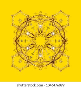 Vector snowflakes background. Vector illustration. Snowflake colorful pattern. Flat design with abstract snowflakes isolated on colors background. Snowflakes pattern.