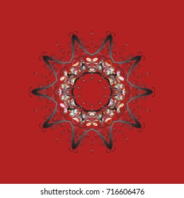 Vector snowflakes background. Snowflakes pattern. Vector illustration. Flat design with abstract snowflakes isolated on colors background. 