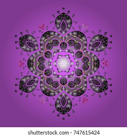 Vector snowflakes background. Snowflakes pattern. Vector illustration. Flat design with abstract snowflakes isolated on colors background. Snowflake colorful pattern.