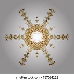 Vector snowflakes background. Snowflakes pattern. Snowflake colorful pattern. Vector illustration. Flat design with abstract snowflakes isolated on colors background.