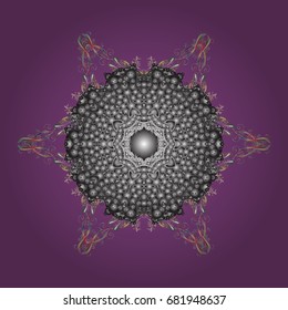 Vector snowflakes background. Snowflake colorful pattern. Snowflakes pattern. Flat design with abstract snowflakes isolated on colors background. Vector illustration.