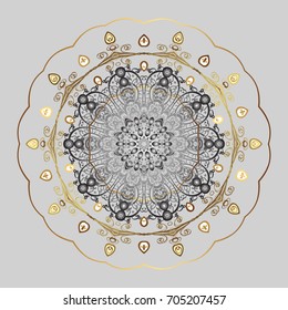 Vector snowflakes background. Snowflake colorful pattern. Snowflakes pattern. Flat design with abstract snowflakes isolated on colors background. Vector illustration.