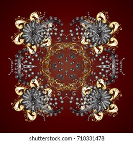 Vector snowflakes background. Snowflake colorful pattern. Vector illustration. Snowflakes pattern. Flat design with abstract snowflakes isolated on colors background.