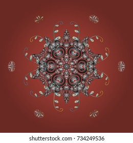 Vector snowflakes background. Snowflake colorful pattern. Flat design with abstract snowflakes isolated on colors background. Vector illustration. Snowflakes pattern.