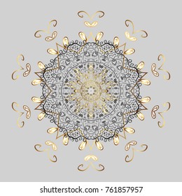 Vector snowflakes background. Snowflake colorful pattern. Snowflakes pattern. Flat design with abstract snowflakes isolated on colors background. Vector illustration.