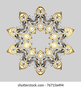 Vector snowflakes background. Snowflake colorful pattern. Flat design with abstract snowflakes isolated on colors background. Vector illustration. Snowflakes pattern.