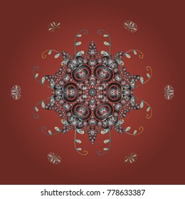 Vector snowflakes background. Snowflake colorful pattern. Flat design with abstract snowflakes isolated on colors background. Vector illustration. Snowflakes pattern.